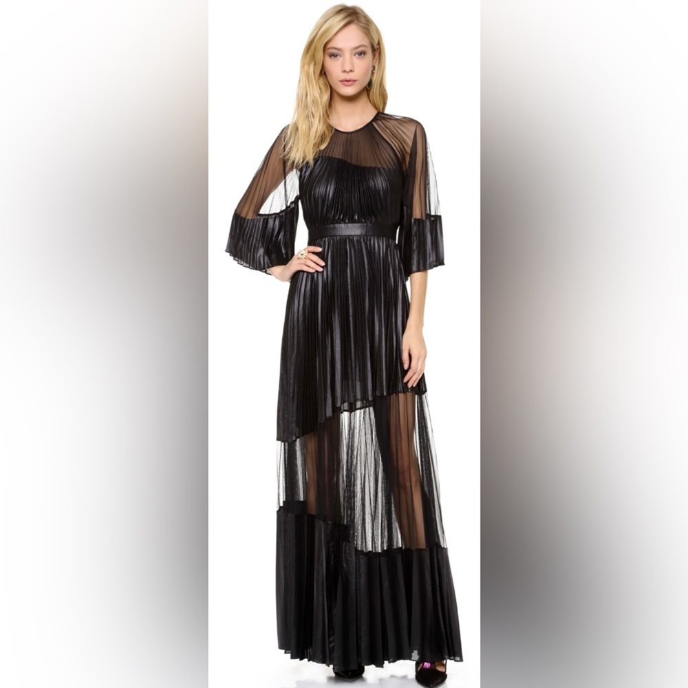 NWT BCBG “Riley” Sheer Maxi Dress Black